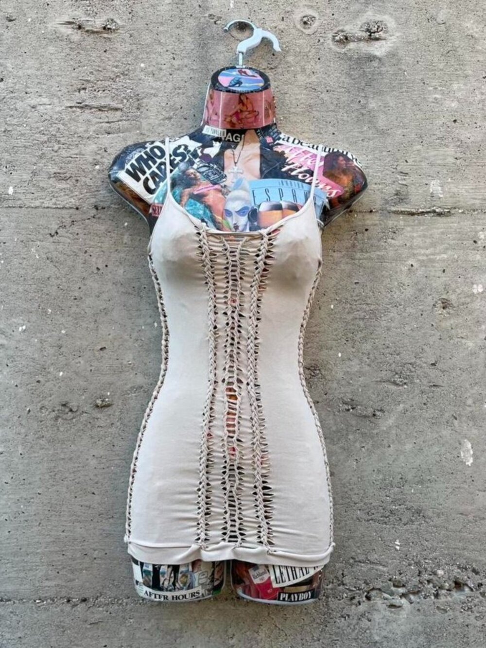 creame / tan fairy slitweave tank top
